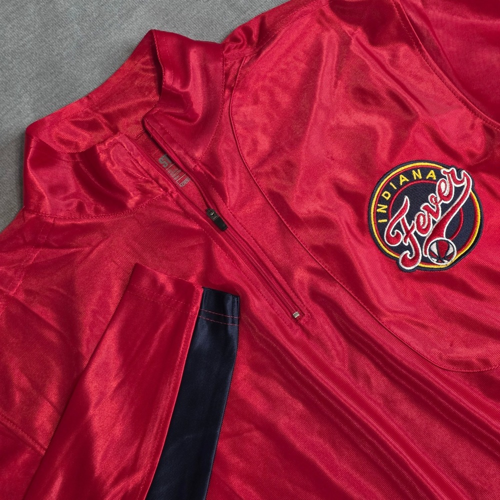 WNBA Indiana Fever New Quarter Zip Pullover Women M Red Navy Basketball Clark